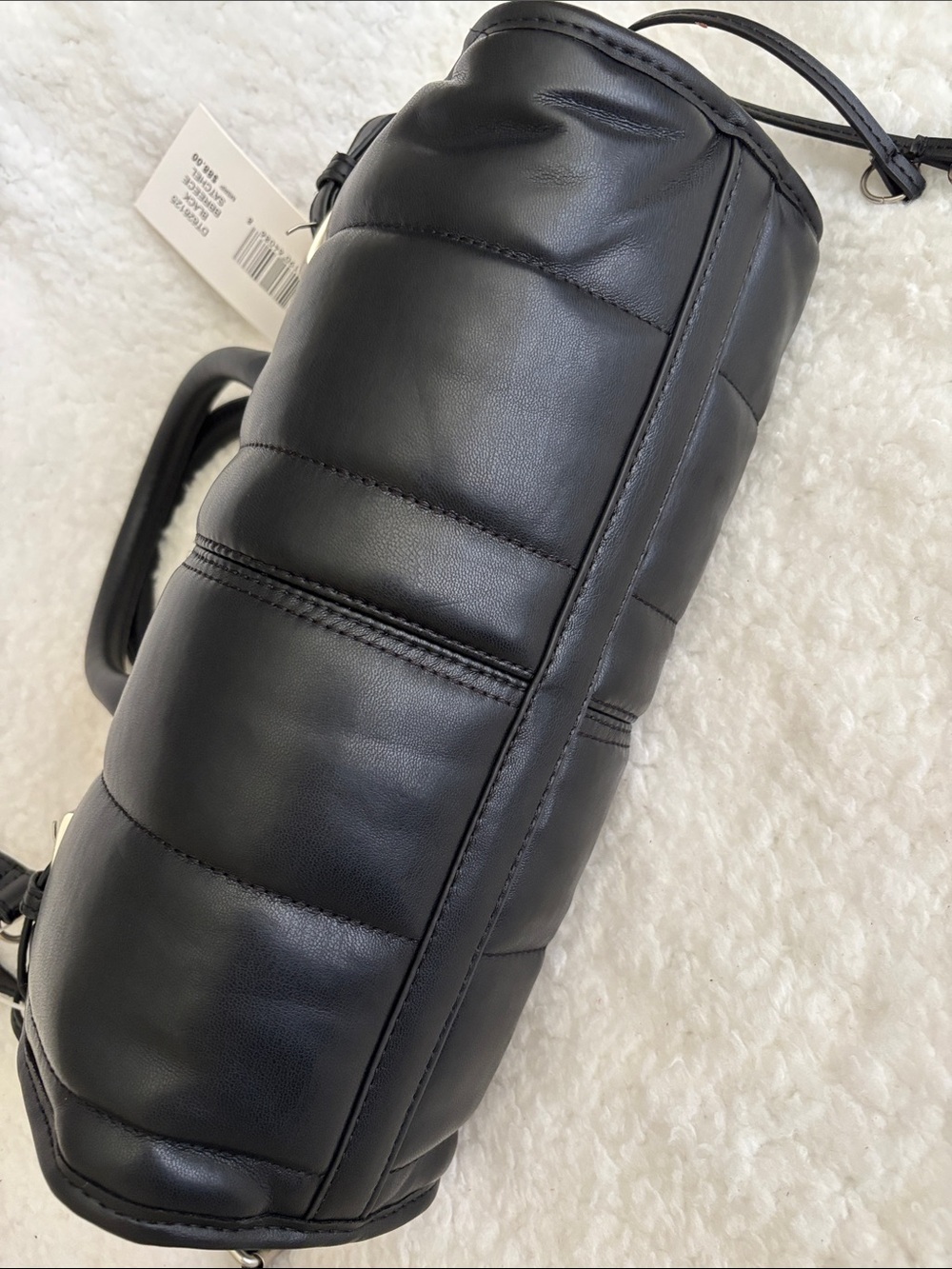 Steve Madden Black Quilted Mini Satchel Crossbody - Picture 4 of 7